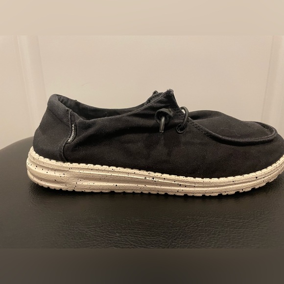 Hey Dude Black Moccasins with Slip-On Design and Padded Collar - Picture 4 of 7